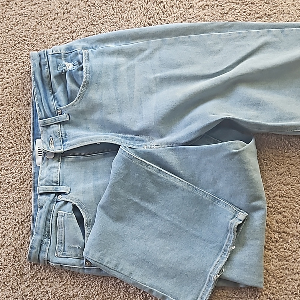 High waisted light denim